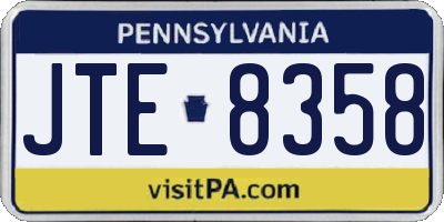 PA license plate JTE8358
