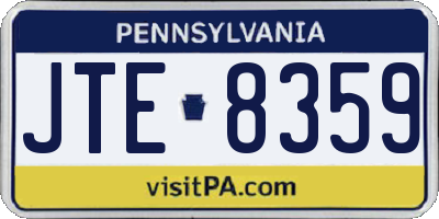 PA license plate JTE8359