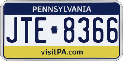 PA license plate JTE8366