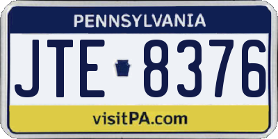 PA license plate JTE8376