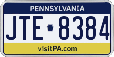 PA license plate JTE8384