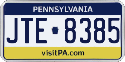 PA license plate JTE8385