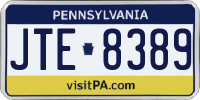 PA license plate JTE8389