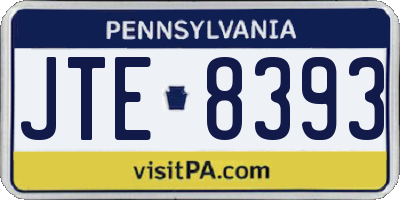 PA license plate JTE8393