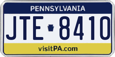 PA license plate JTE8410