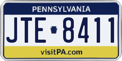 PA license plate JTE8411