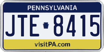 PA license plate JTE8415