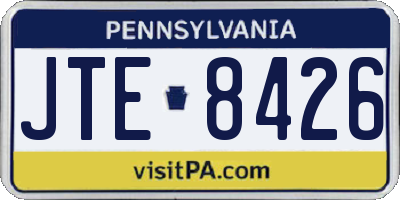 PA license plate JTE8426