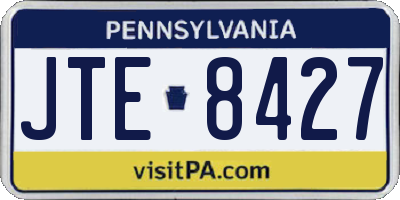 PA license plate JTE8427