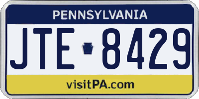 PA license plate JTE8429