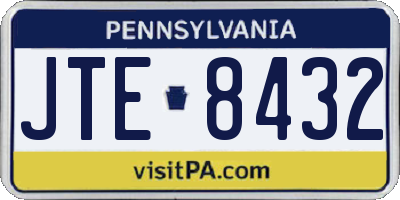 PA license plate JTE8432