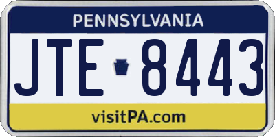 PA license plate JTE8443
