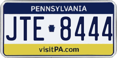 PA license plate JTE8444