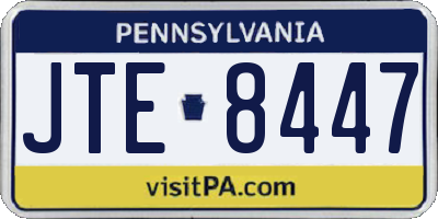 PA license plate JTE8447