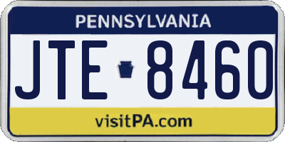 PA license plate JTE8460