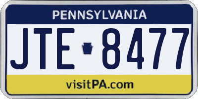 PA license plate JTE8477