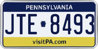 PA license plate JTE8493