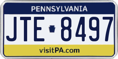 PA license plate JTE8497
