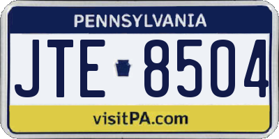 PA license plate JTE8504