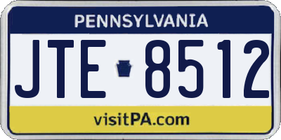 PA license plate JTE8512
