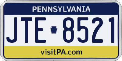 PA license plate JTE8521
