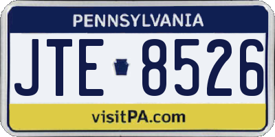 PA license plate JTE8526