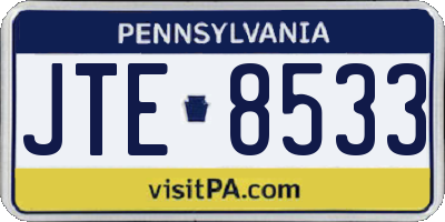 PA license plate JTE8533
