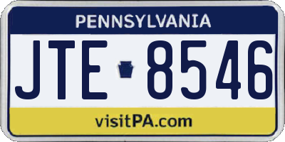 PA license plate JTE8546