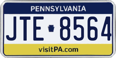 PA license plate JTE8564