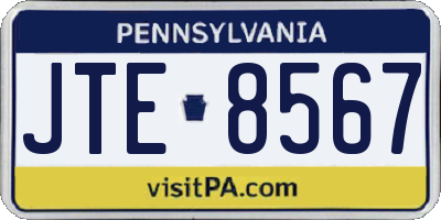 PA license plate JTE8567