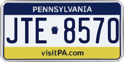 PA license plate JTE8570