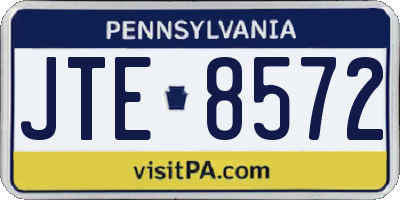 PA license plate JTE8572