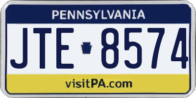 PA license plate JTE8574