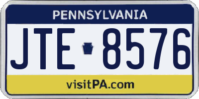 PA license plate JTE8576