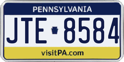 PA license plate JTE8584