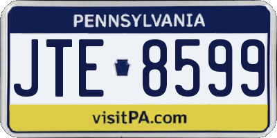 PA license plate JTE8599