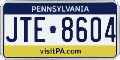 PA license plate JTE8604