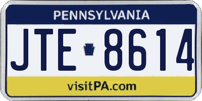 PA license plate JTE8614