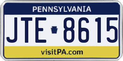 PA license plate JTE8615