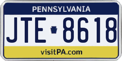 PA license plate JTE8618