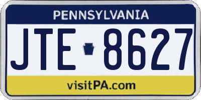 PA license plate JTE8627