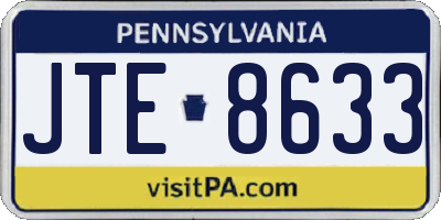 PA license plate JTE8633