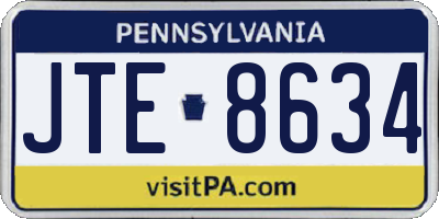 PA license plate JTE8634