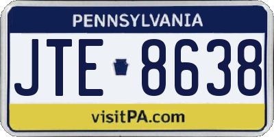 PA license plate JTE8638