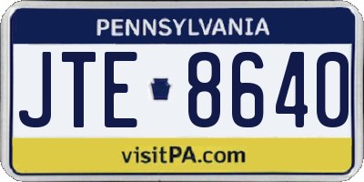 PA license plate JTE8640