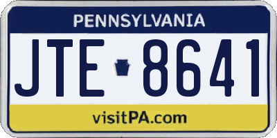 PA license plate JTE8641