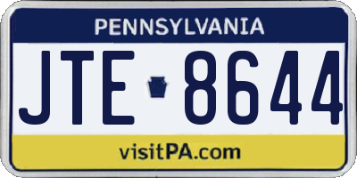PA license plate JTE8644