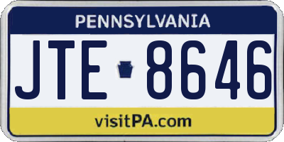 PA license plate JTE8646