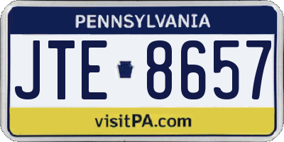 PA license plate JTE8657