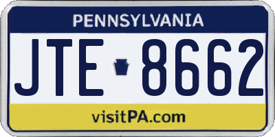 PA license plate JTE8662